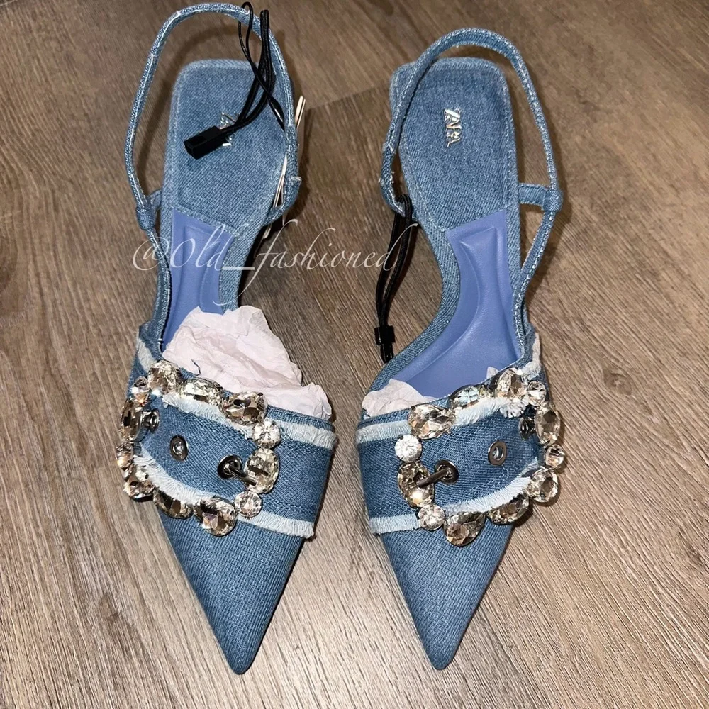 ZARA Denim Slingbacks - Price Firm - Picture 8 of 12